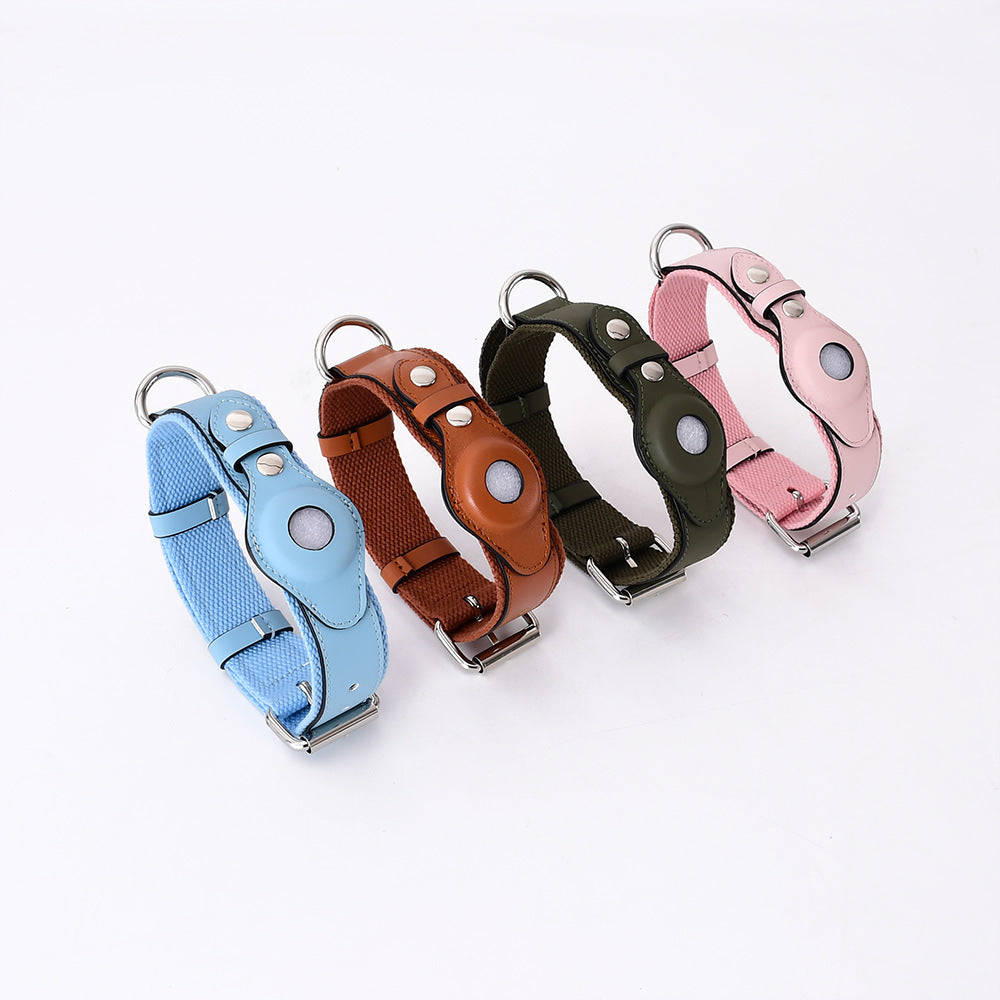 Signature Leather Paddock AirTag Collar and Leash Set