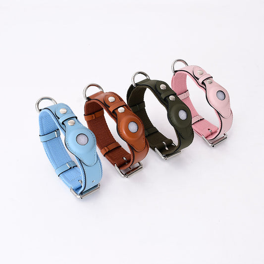 Signature Leather Paddock AirTag Collar and Leash Set