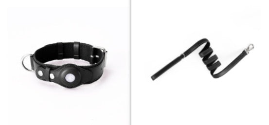 Signature Leather Paddock AirTag Collar and Leash Set