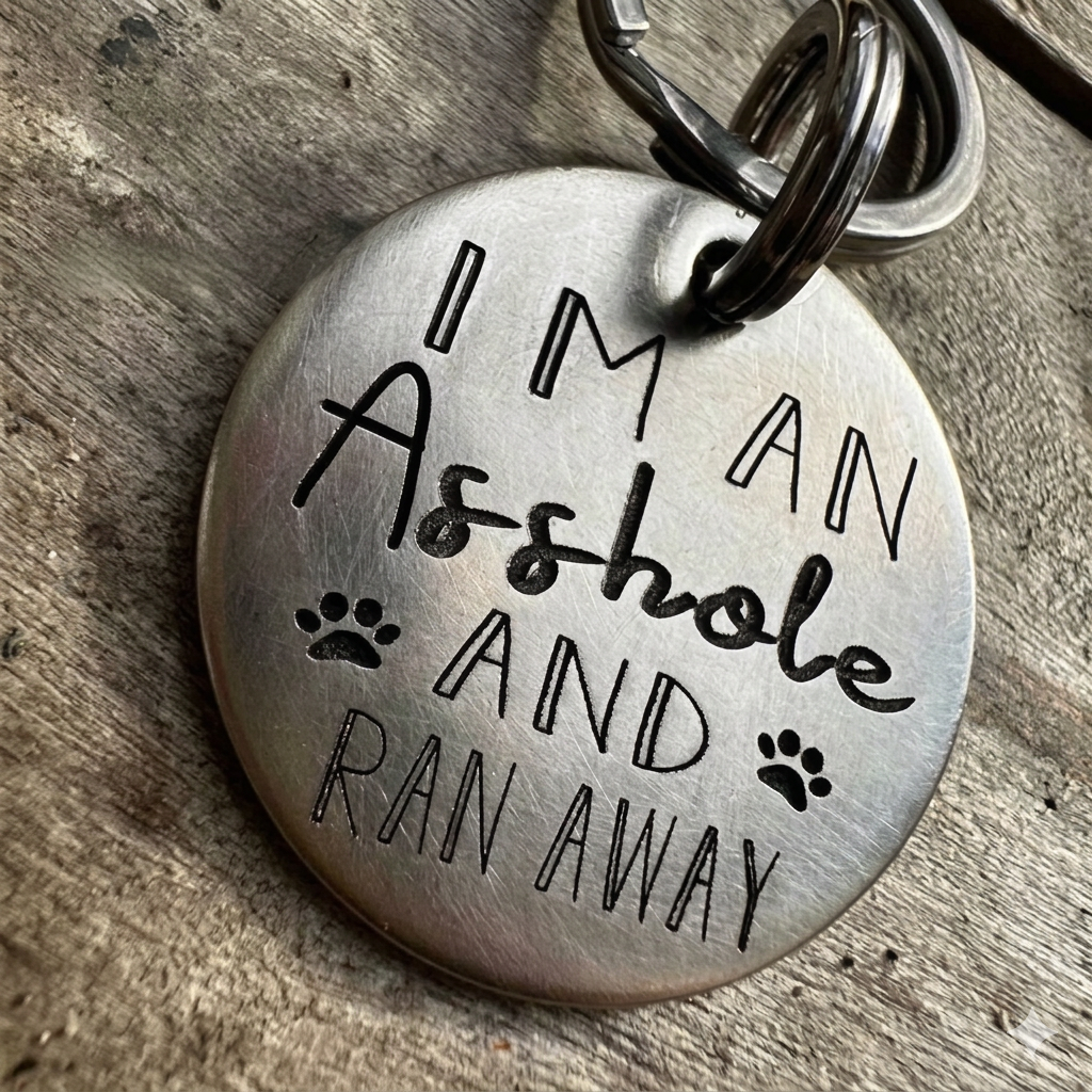 Maison Mischief: "Honest" Metal Pet ID Tags